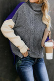 Colorblock Cable Knit Sweater