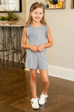 Salmon Ruffled Sleeveless Kids' Romper