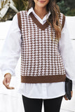 V Neck Argyle Plaid Knitted Sweater Vest