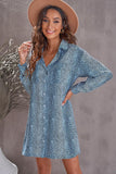 Leopard Print Button Loose Shirt Dress