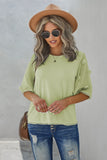 Crew Neck Kimono Sleeve Knit Top