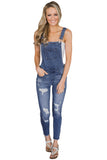 Wash Distressed Jeans Overalls