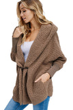 Woolen Fur Horn Button Oversize Jacket