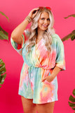 Multicolor Tie Dye Plus Size Romper