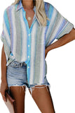 Happier With You Striped Button Top