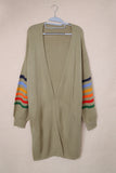 Striped Balloon Sleeve Cardigan