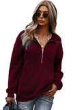 Quilted Patch Half Zipper Sweatshirt