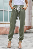Casual Striped Drawstring Pants