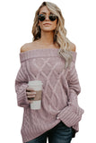 Wine Off The Shoulder Winter Sweater