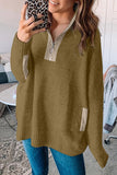 High Neck 1/4 Zip Pocketed Cozy Sweater
