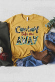 Cowboy Take Me Away Artistic Letters Graphic Tee