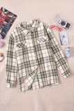 Buttoned Turn Down Collar Plaid Shacket