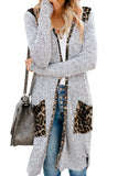 Solid Patchwork Long Striped Cardigan with Pockets