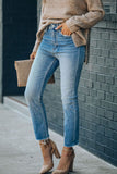 High Waist Ankle-Length Skinny Jeans