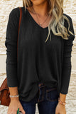 Twist Knot Waffle Knit Long Sleeve Top