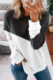 Light Blue Patchwork Dropped Shoulder Sweatshirt