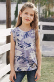 Camo Print Flounced Armholes Little Girls’ Tank