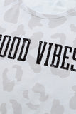GOOD VIBES Leopard Print Tee