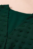 Polka Dot Print Deep V Neck Blouse