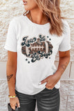 Rugby Stars Letter Graphic Print Crew Neck T Shirt