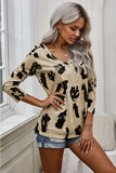 Long Sleeves Leopard Print Blouse