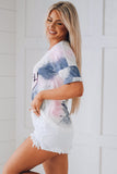 Be Happy Tie-dye Print T-shirt