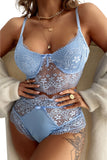 Crochet Lace Splicing Bralette Set