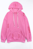 Shabby Distressed Drawstring Hoodie