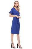 V Neck Cutout Inverted Pleat Bodycon Dress