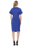 V Neck Cutout Inverted Pleat Bodycon Dress