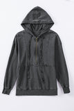 Zipped Front Stitching Hooded Sweatshirt