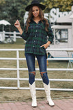 Green Loose Fit Boyfriend Style Plaid Shirt