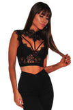 Lace Strappy Bustier Crop Top