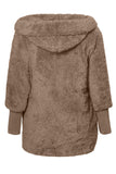 Woolen Fur Horn Button Oversize Jacket