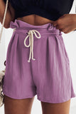 Frilled Drawstring Waist High Rise Shorts