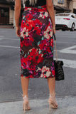 Floral Wrap Midi Skirt