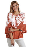 Fashion Casual Tie Dye Print Blouse