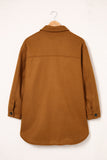 Long Sleeve Pockets Buttoned Shirt Jacket