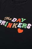 The DAY DRINKERS Letters Print Gray Tank Top
