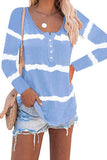Tie-dye Buttoned Long Sleeve Top
