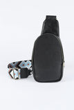 Faux Leather Zipped Crossbody Chest Bag