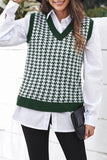 V Neck Argyle Plaid Knitted Sweater Vest