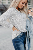 Long Sleeve Leopard Print Top