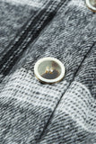 Plaid Print Buttoned Turn Down Collar Coat with Pocket