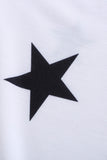 V Neck Stars Print Gray T-shirt