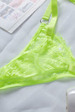 Neon Pink Lace Balconette Bralette Lingerie Set