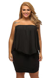 Plus Size Multiple Dressing Layered Dark Blue Mini Poncho Dress