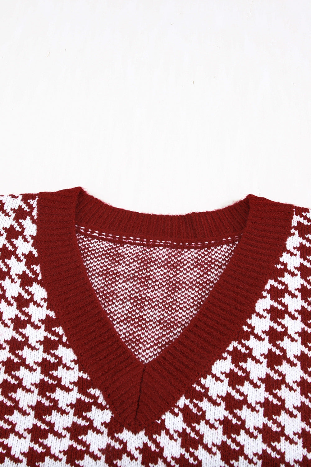 V Neck Argyle Plaid Knitted Sweater Vest