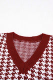 V Neck Argyle Plaid Knitted Sweater Vest