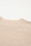 Frilled Shoulder Detail Cable Knit Sweater